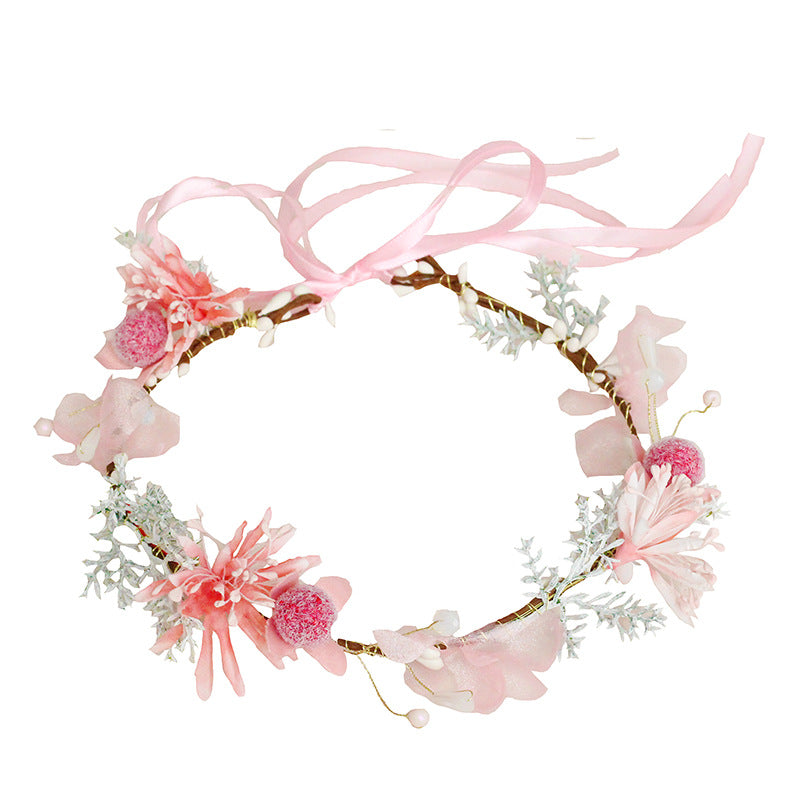 Bridal Wreath Headpiece Pink