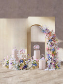 Décoration de scène de mariage florale de simulation de série bleue et violette