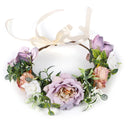 Bridal Wreath Headpiece Purple and Orange Roses