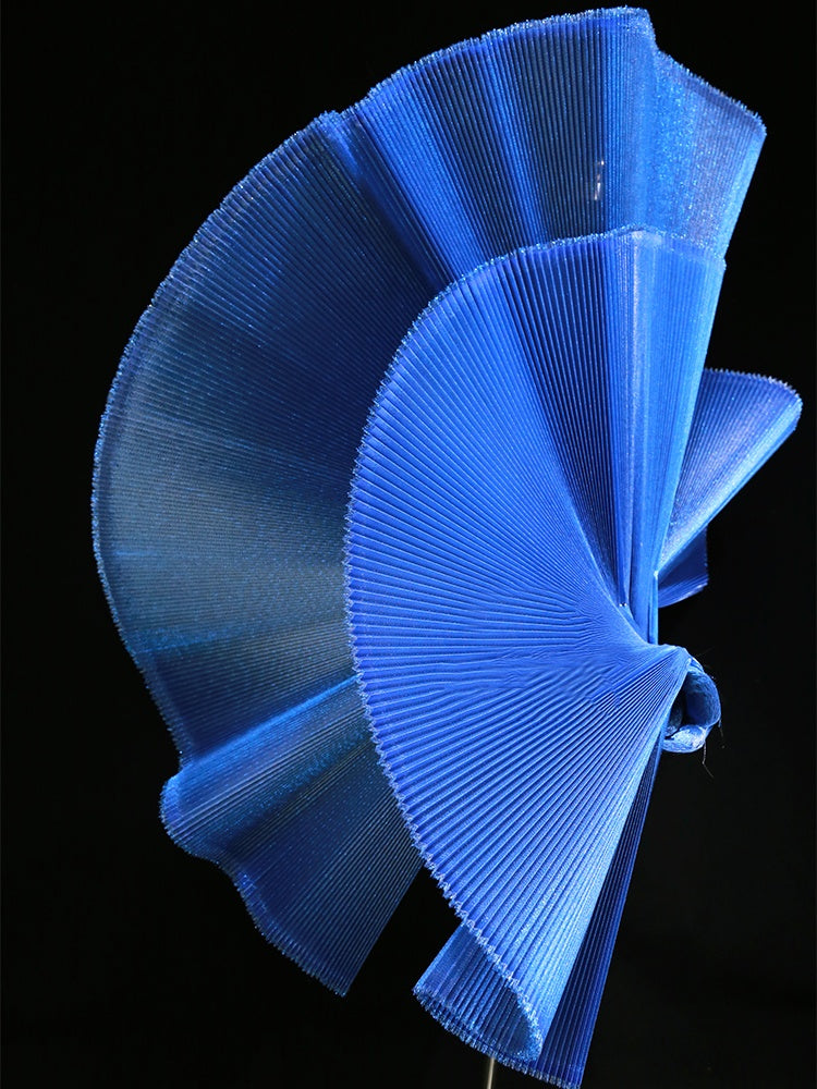 Flowerva – tissu nacré brillant bleu profond, décoration de scène de mariage