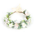 Bridal Wreath Headpiece White and Pink Roses