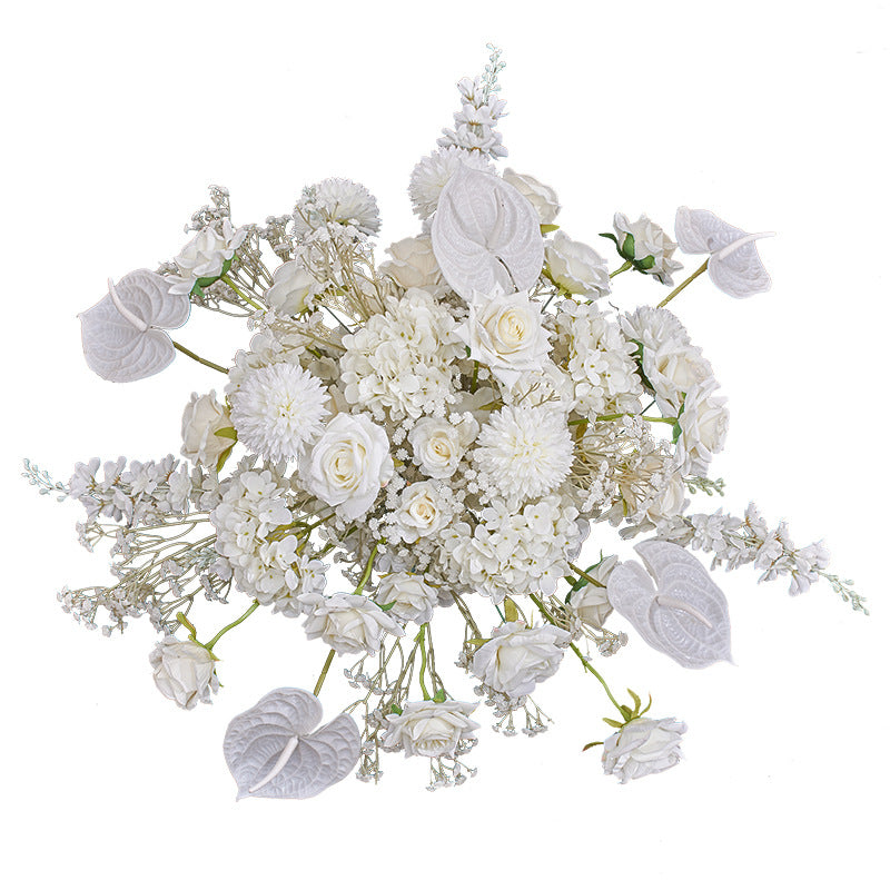 Flowerva ensemble d'art floral 5D rose et blanc, arrangement de fond de mariage