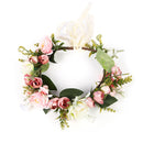 Bridal Wreath Headpiece Pink and White Roses