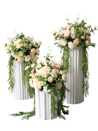 Ornements de pilier romain, boules de fleurs de Simulation florale, décoration de scène de mariage