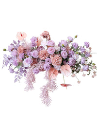 Pile de fleurs de Simulation violette suspendue, accessoires de décoration de fond de scène de mariage