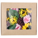 Boîte à fleurs de mariage tournesol et rose rouge foncé