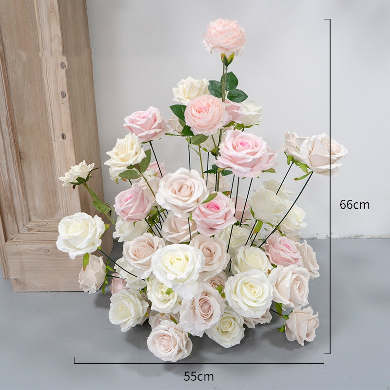 Flowerva rose doux tenture murale décoration florale fond d'événement de mariage fleurs artificielles