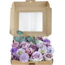 Wedding Flower Box Purple Roses and Peonies