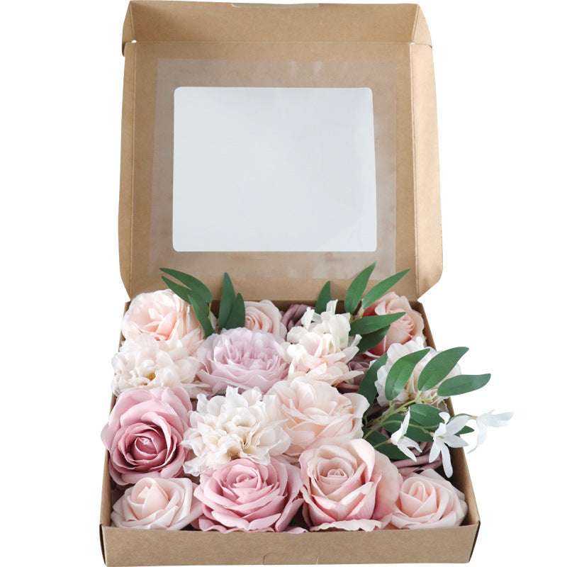 Christmas Flower Box  Pink Champagne Rose