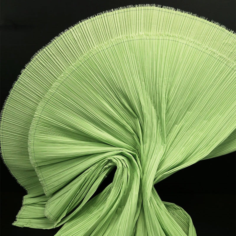 Tissu de gravure de décoration plissé Flowerva vert