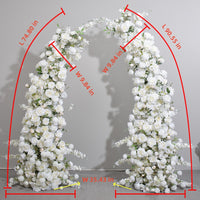 New Rose Ox Horn Frame Simulated Flower Art Wedding Background Decoration Simulated Flower Church Window Exhibition Hall Arch Layout 5D Ox Horn Flower