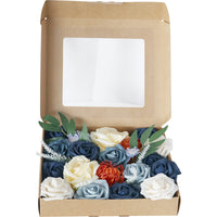 Boîte à fleurs de mariage Champagne clair Haze Roses bleues