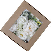 Wedding Flower Box White Green Leaf Peony