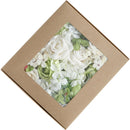 Boîte à fleurs de mariage Rose Hortensia blanc vert
