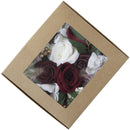 Boîte à fleurs de mariage blanc rose rouge foncé