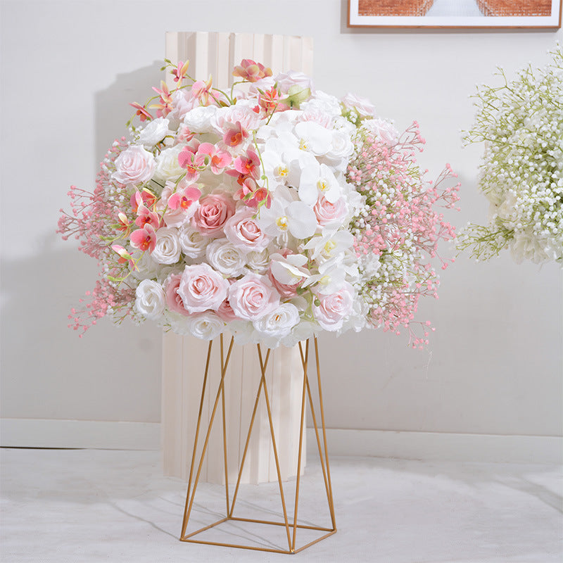 Roses d'hortensia simulées pleines d'étoiles, rangée de fleurs, décoration d'arc de fond de mariage, pour Table de mariage