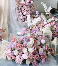 Grand arc de mariage, support à fleurs, Guide routier, décoration de fond de scène de fleurs