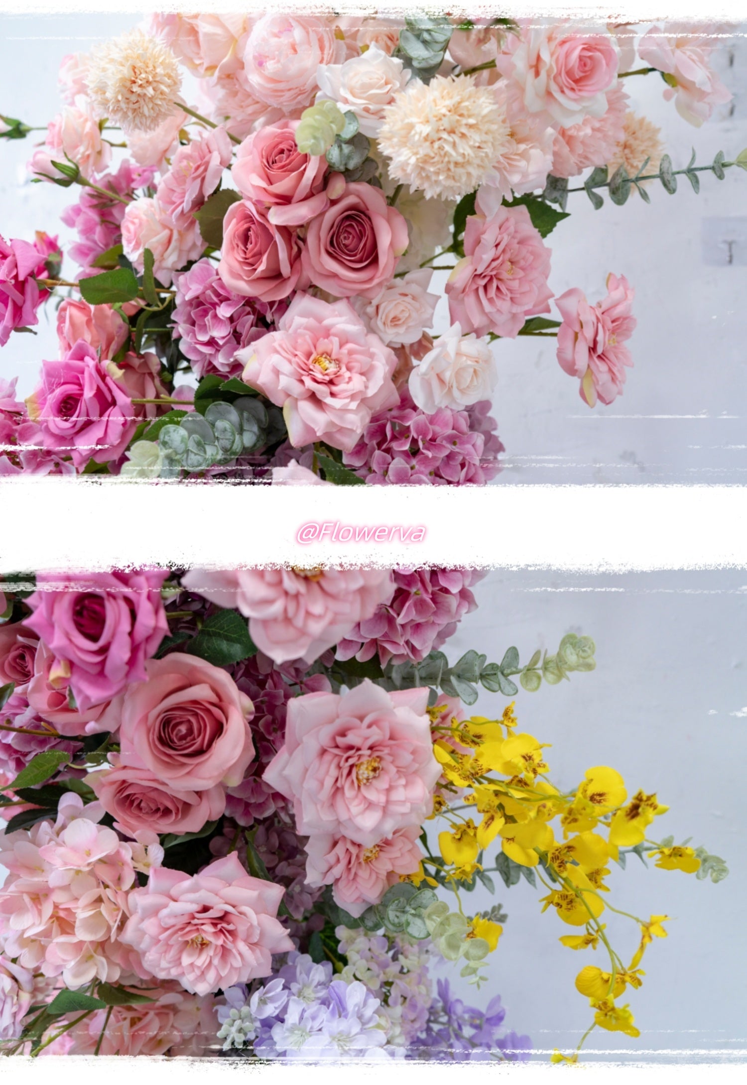Pink Purple Wedding Decoration Arch Flower Art Set Simulation Flower Background