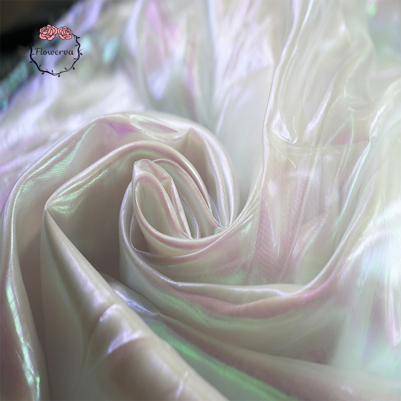 Flowerva Dazzling White Silk Organza Thin Soft Wedding Decoration Dress Design Fabric