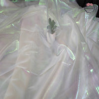 Flowerva – tissu Organza en soie Transparent, blanc, fin et doux, Design pour robe de mariée, décoration de mariage 