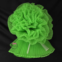 Vibrant Grass Green Pleated Fabric Bouquet