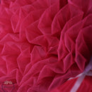 Bouquet En Tissu Plissé Rose Rouge