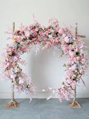 Flowerva Pink Circular Arch Floral Art Wedding Party Background Wall Hanging Road Guide Simulation Flower Arrangement