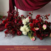 Flowerva Dark Red Wedding Welcome Floral Arrangement Shooting Background Road Guide Simulation Flower