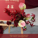 Flowerva Dark Red Wedding Welcome Floral Arrangement Shooting Background Road Guide Simulation Flower