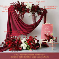 Flowerva Dark Red Wedding Welcome Floral Arrangement Shooting Background Road Guide Simulation Flower