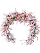 Flowerva Pink Circular Arch Floral Art Wedding Party Background Wall Hanging Road Guide Simulation Flower Arrangement