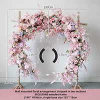 Flowerva Pink Circular Arch Floral Art Wedding Party Background Wall Hanging Road Guide Simulation Flower Arrangement