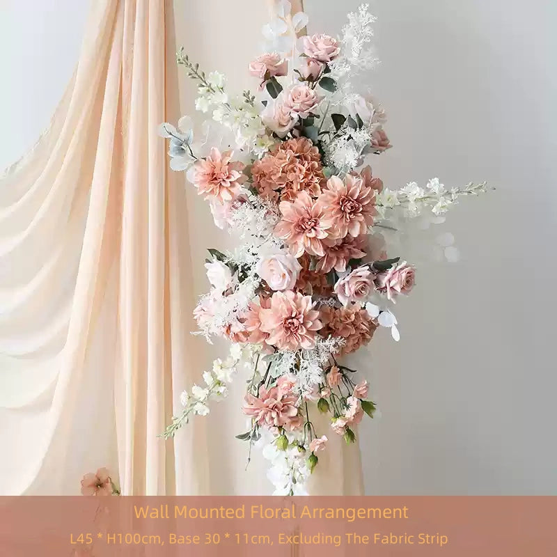 Flowerva Milk Coffee Color Wedding Floral Arrangement Simulation Floral Props Ornaments Arch Wall Hanging Road Guide Flower Bouquet