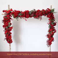 Flowerva Dark Red Wedding Welcome Floral Arrangement Shooting Background Road Guide Simulation Flower