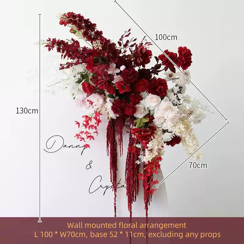 Flowerva Dark Red Wedding Welcome Floral Arrangement Shooting Background Road Guide Simulation Flower