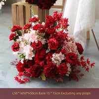 Flowerva Dark Red Wedding Welcome Floral Arrangement Shooting Background Road Guide Simulation Flower