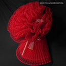 Seductive Crimson Ruffled Fabric Bouquet