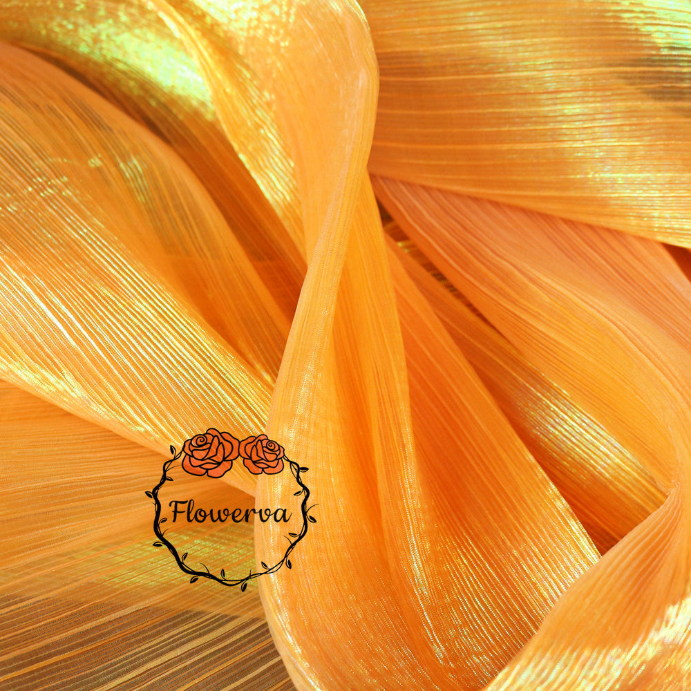 Orange Mermaid Texture Pleated Organza Fabric Wedding Decoration Wedding Dress Design