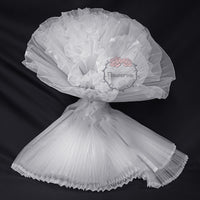 Pure White Organza Pleated Fabric Bouquet