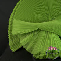 Avocado Green Great Organ Pleated Organza Crinkle Fabric 6324