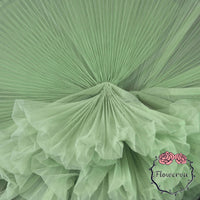 Grand tissu froissé en organza plissé vert clair 6324