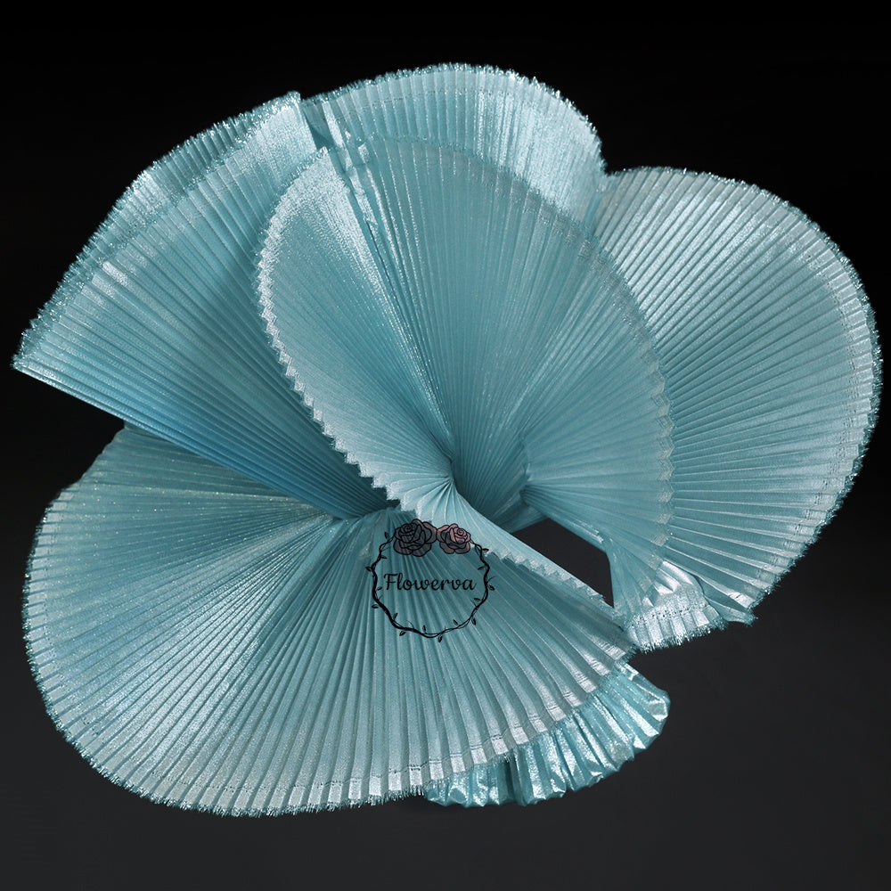 Flowerva – tissu nacré bleu clair brillant, décoration de scène de mariage