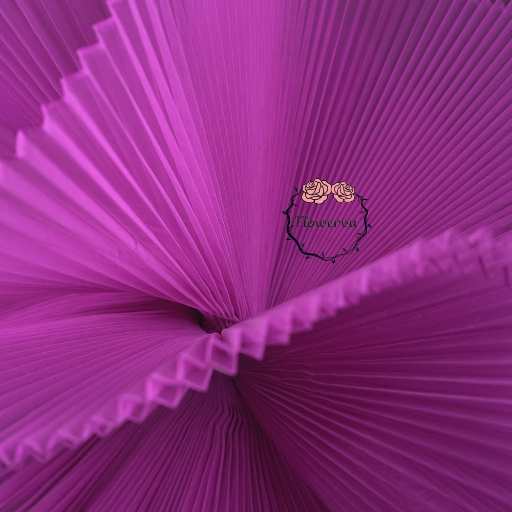 Bouquet dodu en tissu plissé rose violet