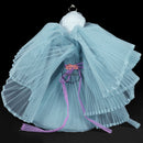 Clear Sky Blue Great Pleated  Organza Crinkle Fabric 6324