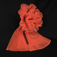 Honey Love Orange Red Pleated Fabric Bouquet