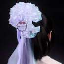 Taro – fil plissé à Texture sirène blanche, fil à paillettes fantôme, tissu de décoration de scène de mariage