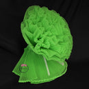 Vibrant Grass Green Pleated Fabric Bouquet