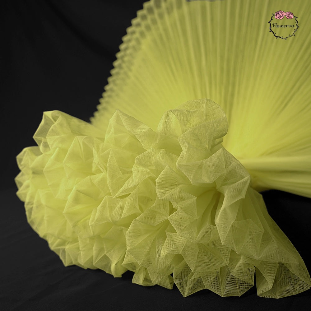 Bouquet de tissu plissé jaune vif et accrocheur
