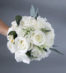 Boîte à fleurs de mariage Roses blanches et pivoines