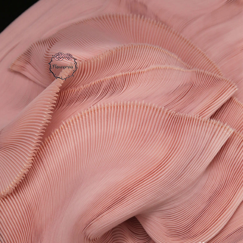 Tissu plissé en Organza plissé rose, tissu plissé en Organza pour robe de scène faite à la main, conception de tissu Unique